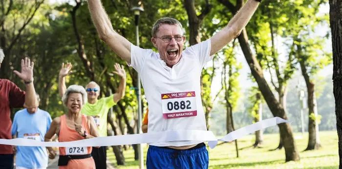 Seniors running a marathon